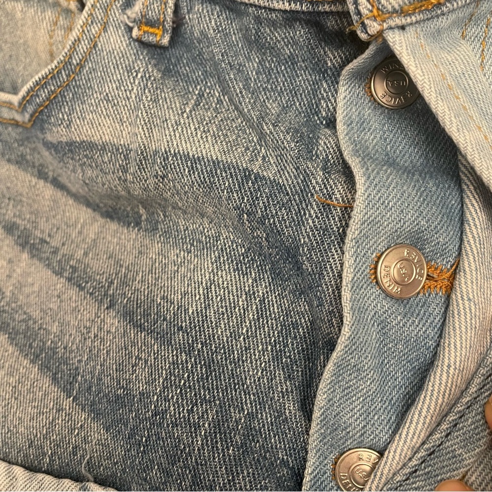 REVICE  Love at first sight  button Fly Patchwork Blue Jeans Women’s size 30 - Picture 13 of 14